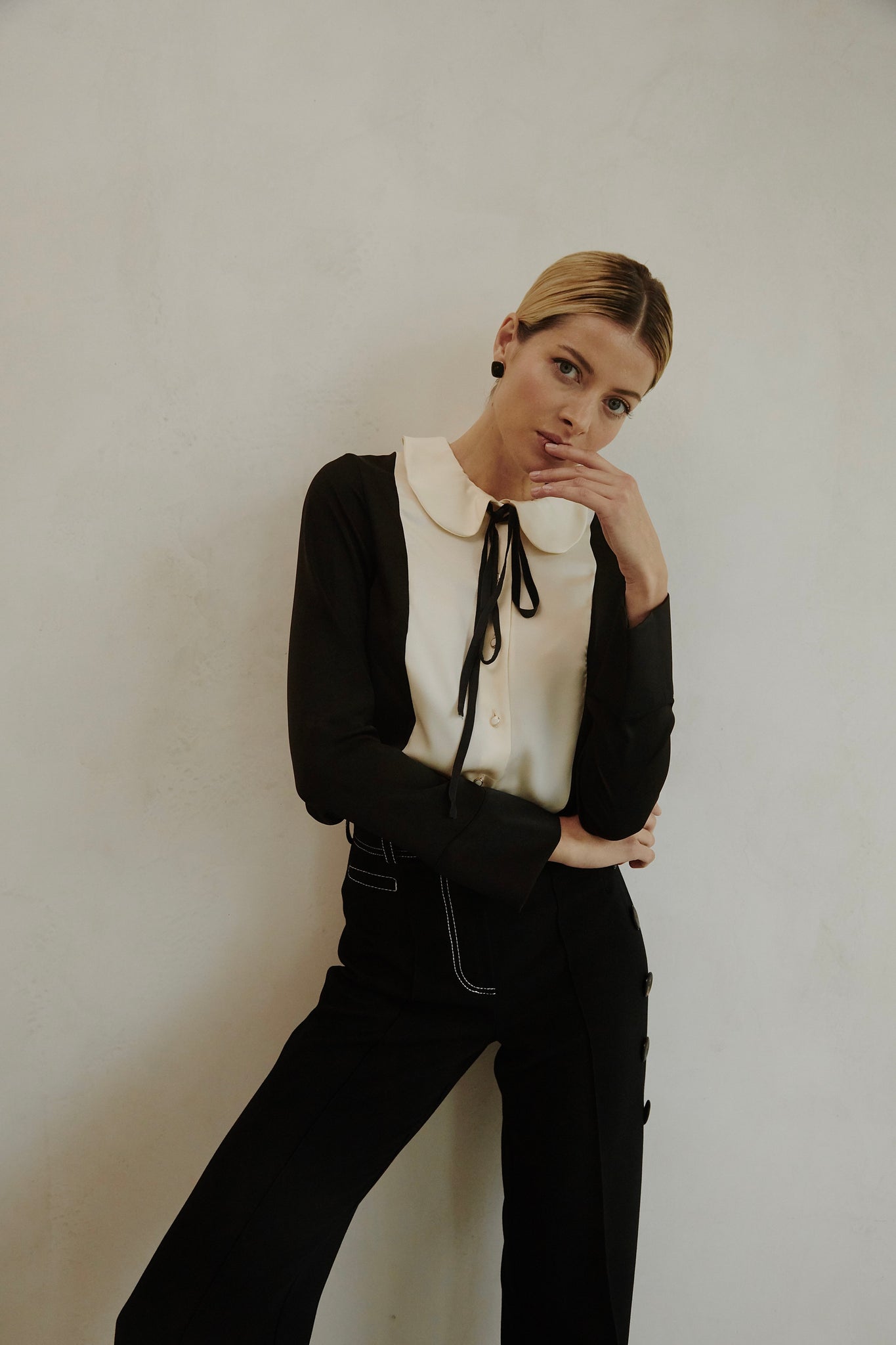 Tuxedo Inspired Blouse